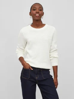 Vila Dalo O-neck Knit White Alyssum