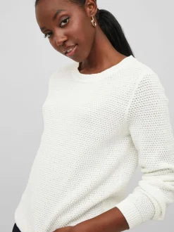 Vila Dalo O-neck Knit White Alyssum
