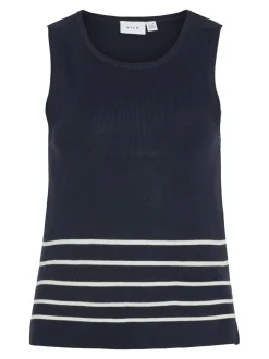 Vila Kippa Knit Top Navy Blazer