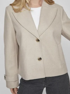 Vila Solo Short Jacket Natural Melange