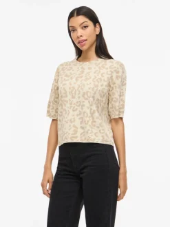 Vila Vimayas O-Neck 2/4 Knit Super Light Natural Melan