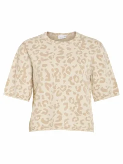 Vila Vimayas O-Neck 2/4 Knit Super Light Natural Melan