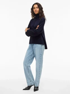 Viostria Rollneck Knit Navy Blazer