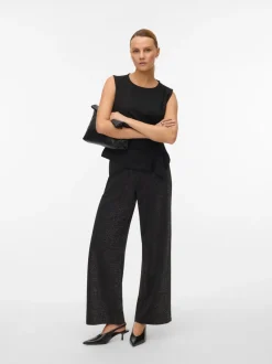 Vmberlin Wide Glitter Pants Black