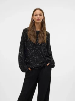 Vmleilani Long Glitter Knit Black